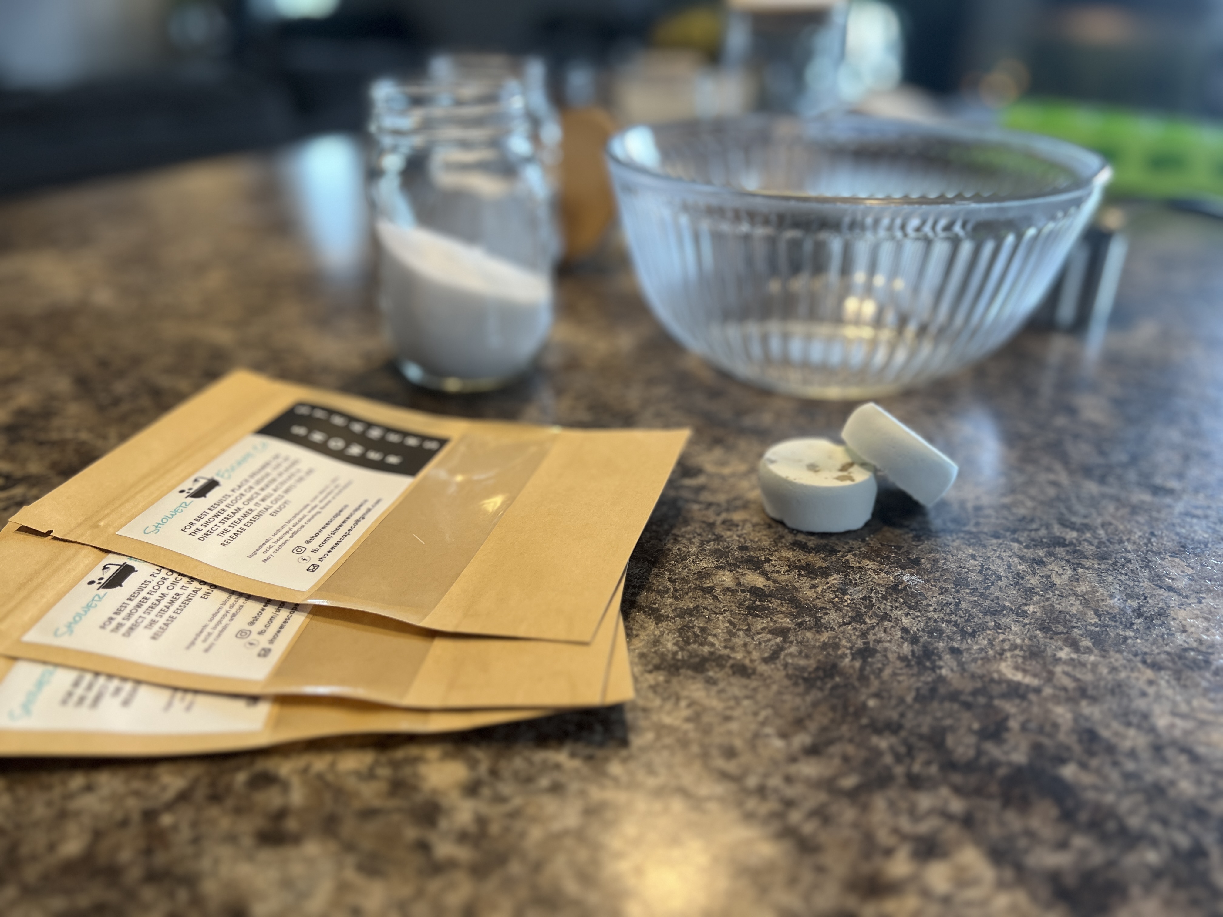 Handcrafting shower steamers